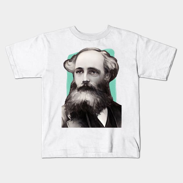 Scottish Mathematician James Clerk Maxwell illustration Kids T-Shirt by Litstoy 